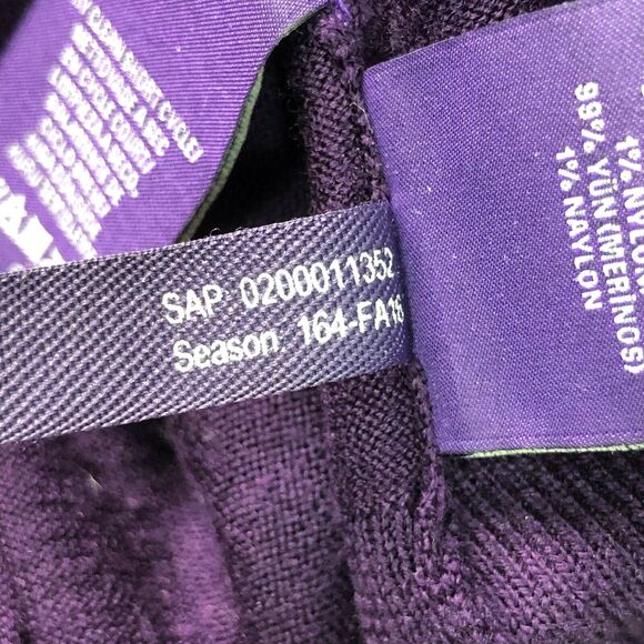 Ralph Lauren Purple Label Womens Size Large V-Neck Merino Wool Pullover Sweater - Picture 7 of 10